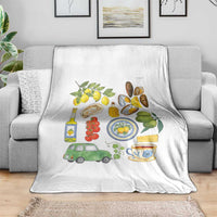 Italian Summer Scrapbook Throw Blanket Limoncello Seafood Coastal Italy La Dolce Vita TS02