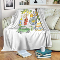 Italian Summer Scrapbook Throw Blanket Limoncello Seafood Coastal Italy La Dolce Vita TS02