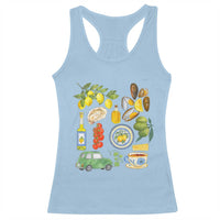 Italian Summer Scrapbook Racerback Tank Top Limoncello Seafood Coastal Italy La Dolce Vita TS02