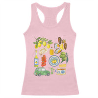 Italian Summer Scrapbook Racerback Tank Top Limoncello Seafood Coastal Italy La Dolce Vita TS02