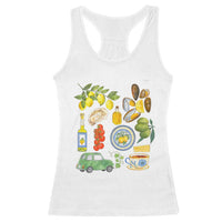 Italian Summer Scrapbook Racerback Tank Top Limoncello Seafood Coastal Italy La Dolce Vita TS02