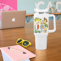 Italian Summer Scrapbook Tumbler With Handle Limoncello Seafood Coastal Italy La Dolce Vita TS02