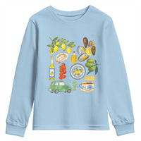 Italian Summer Scrapbook Youth Sweatshirt Limoncello Seafood Coastal Italy La Dolce Vita TS02