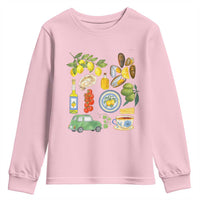 Italian Summer Scrapbook Youth Sweatshirt Limoncello Seafood Coastal Italy La Dolce Vita TS02