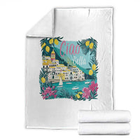 Ciao Bella Italy Amalfi Coast Throw Blanket Lemons and Florals Nostalgic Village - Wonder Print Shop