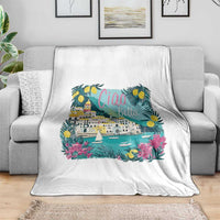 Ciao Bella Italy Amalfi Coast Throw Blanket Lemons and Florals Nostalgic Village - Wonder Print Shop