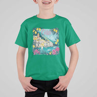 Ciao Bella Italy Amalfi Coast T Shirt For Kid Lemons and Florals Nostalgic Village - Wonder Print Shop