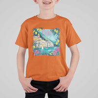 Ciao Bella Italy Amalfi Coast T Shirt For Kid Lemons and Florals Nostalgic Village - Wonder Print Shop