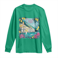 Ciao Bella Italy Amalfi Coast Long Sleeve Shirt Lemons and Florals Nostalgic Village - Wonder Print Shop