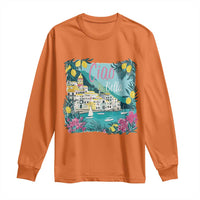 Ciao Bella Italy Amalfi Coast Long Sleeve Shirt Lemons and Florals Nostalgic Village - Wonder Print Shop