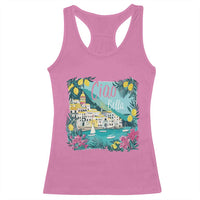 Ciao Bella Italy Amalfi Coast Racerback Tank Top Lemons and Florals Nostalgic Village - Wonder Print Shop