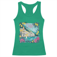 Ciao Bella Italy Amalfi Coast Racerback Tank Top Lemons and Florals Nostalgic Village - Wonder Print Shop