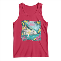 Ciao Bella Italy Amalfi Coast Tank Top Lemons and Florals Nostalgic Village - Wonder Print Shop