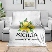 Sicilia Italia Fresh Lemon Throw Blanket Italian Sicilians Floral Citrus from Southern Italy - Wonder Print Shop