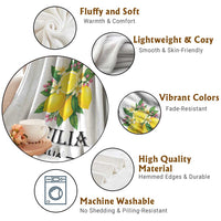 Sicilia Italia Fresh Lemon Throw Blanket Italian Sicilians Floral Citrus from Southern Italy - Wonder Print Shop