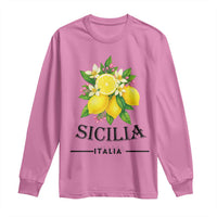 Sicilia Italia Fresh Lemon Long Sleeve Shirt Italian Sicilians Floral Citrus from Southern Italy - Wonder Print Shop