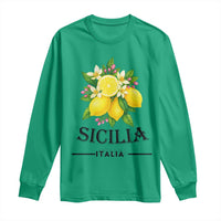 Sicilia Italia Fresh Lemon Long Sleeve Shirt Italian Sicilians Floral Citrus from Southern Italy - Wonder Print Shop