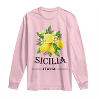 Sicilia Italia Fresh Lemon Long Sleeve Shirt Italian Sicilians Floral Citrus from Southern Italy - Wonder Print Shop