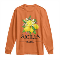 Sicilia Italia Fresh Lemon Long Sleeve Shirt Italian Sicilians Floral Citrus from Southern Italy - Wonder Print Shop