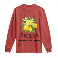 Sicilia Italia Fresh Lemon Long Sleeve Shirt Italian Sicilians Floral Citrus from Southern Italy - Wonder Print Shop