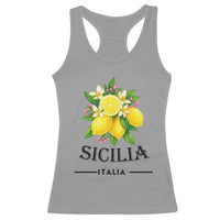 Sicilia Italia Fresh Lemon Racerback Tank Top Italian Sicilians Floral Citrus from Southern Italy - Wonder Print Shop