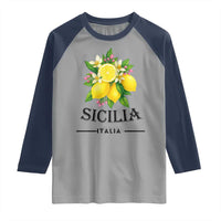 Sicilia Italia Fresh Lemon Raglan Shirt Italian Sicilians Floral Citrus from Southern Italy - Wonder Print Shop