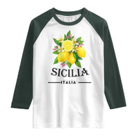 Sicilia Italia Fresh Lemon Raglan Shirt Italian Sicilians Floral Citrus from Southern Italy - Wonder Print Shop