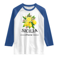 Sicilia Italia Fresh Lemon Raglan Shirt Italian Sicilians Floral Citrus from Southern Italy - Wonder Print Shop