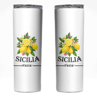 Sicilia Italia Fresh Lemon Skinny Tumbler Italian Sicilians Floral Citrus from Southern Italy - Wonder Print Shop