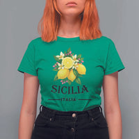 Sicilia Italia Fresh Lemon T Shirt For Women Italian Sicilians Floral Citrus from Southern Italy - Wonder Print Shop