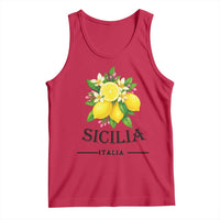 Sicilia Italia Fresh Lemon Tank Top Italian Sicilians Floral Citrus from Southern Italy - Wonder Print Shop