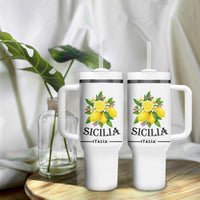 Sicilia Italia Fresh Lemon Tumbler With Handle Italian Sicilians Floral Citrus from Southern Italy - Wonder Print Shop