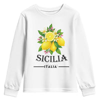 Sicilia Italia Fresh Lemon Youth Sweatshirt Italian Sicilians Floral Citrus from Southern Italy - Wonder Print Shop