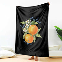La Dolce Vita Oranges Throw Blanket Romantic Italian Citrus Blossom Mediterranean Charm - Wonder Print Shop