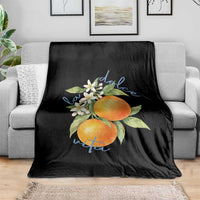 La Dolce Vita Oranges Throw Blanket Romantic Italian Citrus Blossom Mediterranean Charm - Wonder Print Shop