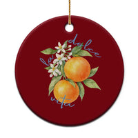 La Dolce Vita Oranges Ceramic Ornament Romantic Italian Citrus Blossom Mediterranean Charm - Wonder Print Shop