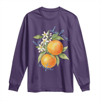 La Dolce Vita Oranges Long Sleeve Shirt Romantic Italian Citrus Blossom Mediterranean Charm - Wonder Print Shop