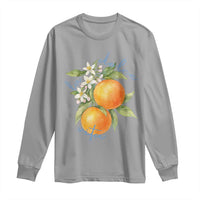 La Dolce Vita Oranges Long Sleeve Shirt Romantic Italian Citrus Blossom Mediterranean Charm - Wonder Print Shop