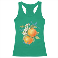 La Dolce Vita Oranges Racerback Tank Top Romantic Italian Citrus Blossom Mediterranean Charm - Wonder Print Shop