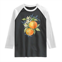 La Dolce Vita Oranges Raglan Shirt Romantic Italian Citrus Blossom Mediterranean Charm - Wonder Print Shop
