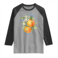 La Dolce Vita Oranges Raglan Shirt Romantic Italian Citrus Blossom Mediterranean Charm - Wonder Print Shop