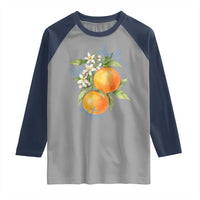 La Dolce Vita Oranges Raglan Shirt Romantic Italian Citrus Blossom Mediterranean Charm - Wonder Print Shop