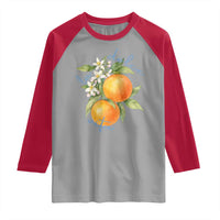 La Dolce Vita Oranges Raglan Shirt Romantic Italian Citrus Blossom Mediterranean Charm - Wonder Print Shop