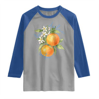 La Dolce Vita Oranges Raglan Shirt Romantic Italian Citrus Blossom Mediterranean Charm - Wonder Print Shop