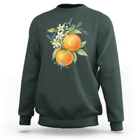La Dolce Vita Oranges Sweatshirt Romantic Italian Citrus Blossom Mediterranean Charm - Wonder Print Shop