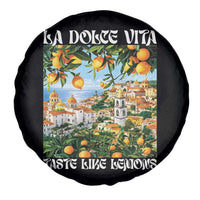 La Dolce Vita Taste Like Lemons Spare Tire Cover Retro Italian Village Citrus Summer Wanderlusters - Wonder Print Shop