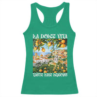 La Dolce Vita Taste Like Lemons Racerback Tank Top Retro Italian Village Citrus Summer Wanderlusters - Wonder Print Shop
