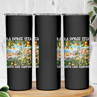 La Dolce Vita Taste Like Lemons Skinny Tumbler Retro Italian Village Citrus Summer Wanderlusters - Wonder Print Shop