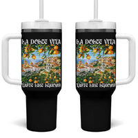 La Dolce Vita Taste Like Lemons Tumbler With Handle Retro Italian Village Citrus Summer Wanderlusters - Wonder Print Shop