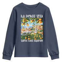 La Dolce Vita Taste Like Lemons Youth Sweatshirt Retro Italian Village Citrus Summer Wanderlusters - Wonder Print Shop